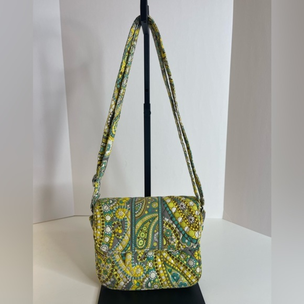 Vera Bradley Lemon Parfait‎ Rachel Crossbody Retired Purse Bag Yellow Paisley